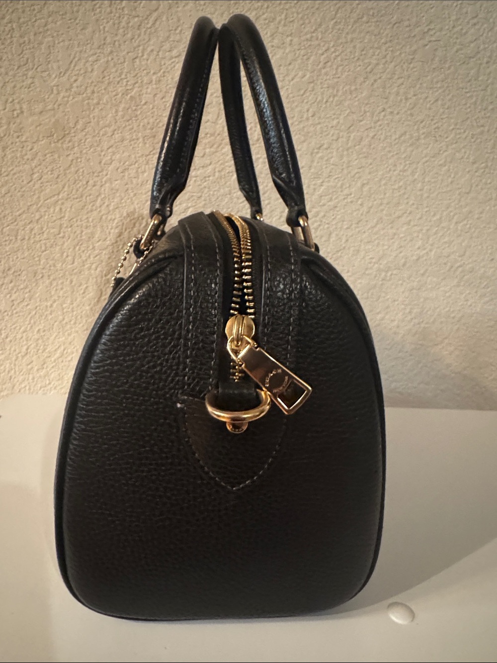 Coach Black Pebble Leather Rowan with Gold Hardware - Picture 2 of 7